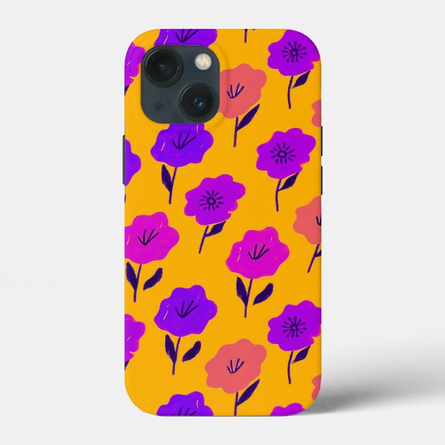 Vibrant Floral Pattern Case-Mate iPhone Case (Back)