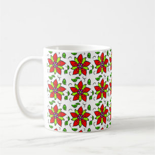 Vibrant Floral Pattern Coffee Mug