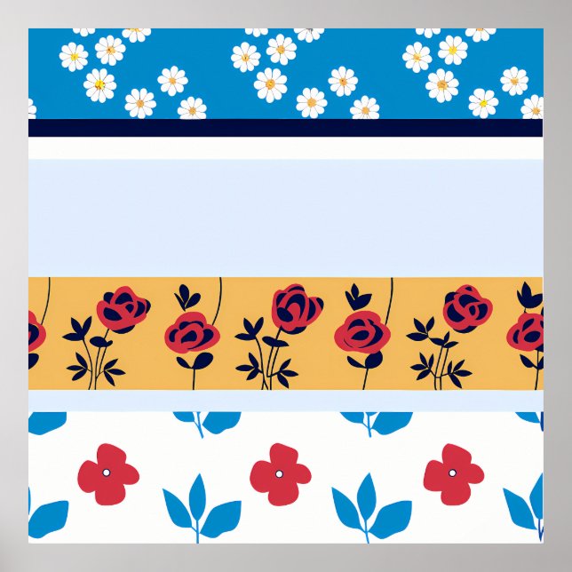 Vibrant Floral Pattern Designs | Custom Art Prints (Front)