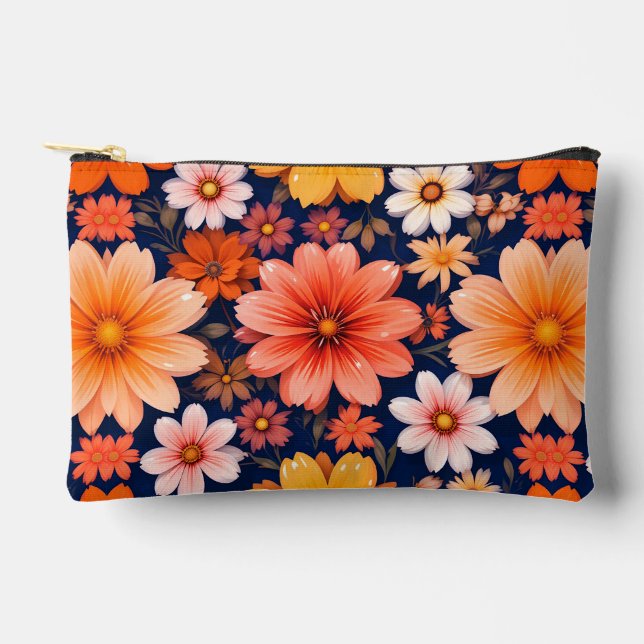 Vibrant Floral Pattern Featuring Colourful Blooms Accessory Pouch (Front)