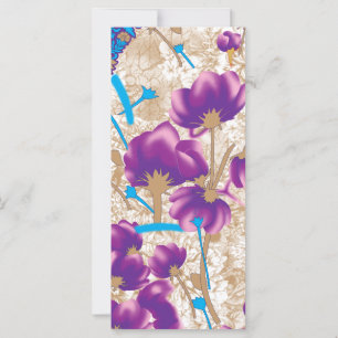 Vibrant floral pattern featuring purple and blue f