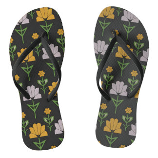 Vibrant Floral Pattern Flip Flops