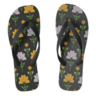 Vibrant Floral Pattern Flip Flops
