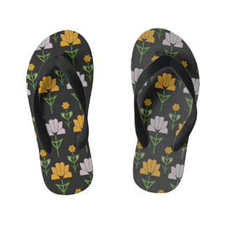 Vibrant Floral Pattern Kid's Flip Flops