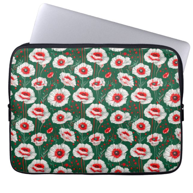 Vibrant floral pattern laptop sleeve (Front)