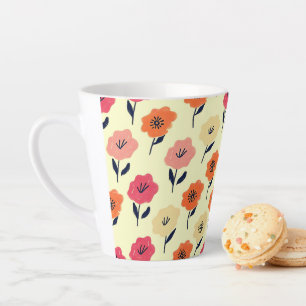 Vibrant Floral Pattern Latte Mug