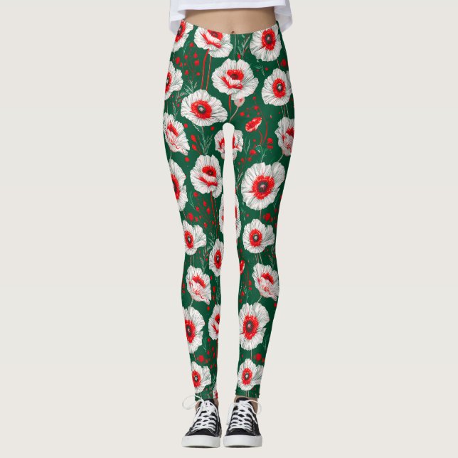 Vibrant floral pattern leggings (Front)