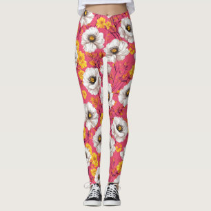 Vibrant floral pattern leggings