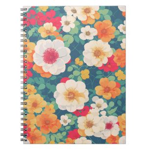 Vibrant Floral Pattern Notebook