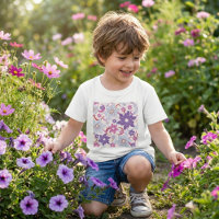 Vibrant Floral Pattern Purple Pink Blue Flowers 