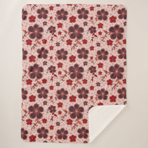 Vibrant Floral Pattern with Colourful Flowers Sherpa Blanket