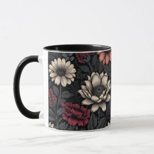 Vibrant Floral Pattern with Mixed Colors Mug