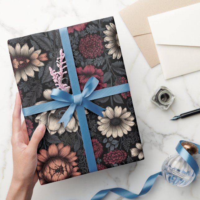 Vibrant Floral Pattern with Mixed Colors Wrapping Paper (Gifting)
