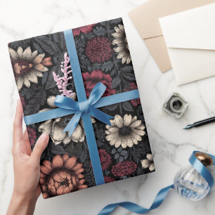 Vibrant Floral Pattern with Mixed Colours Wrapping Paper