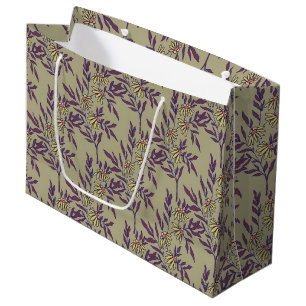 Vibrant Floral Pattern with Yellow Daisies  Large Gift Bag