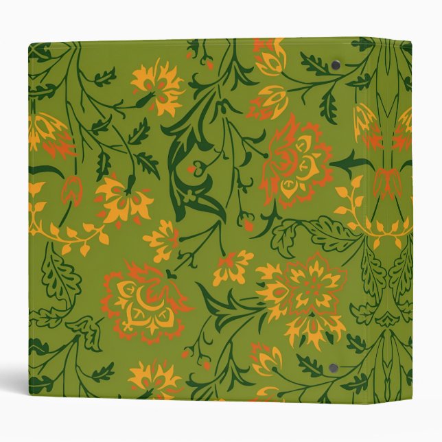  Vibrant Floral Pattern: Yellow and Orange Flowers Binder (Back/Spine)