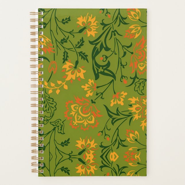  Vibrant Floral Pattern: Yellow and Orange Flowers Planner (Front)