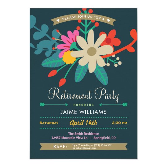 Vibrant Floral Retirement Party Invitation