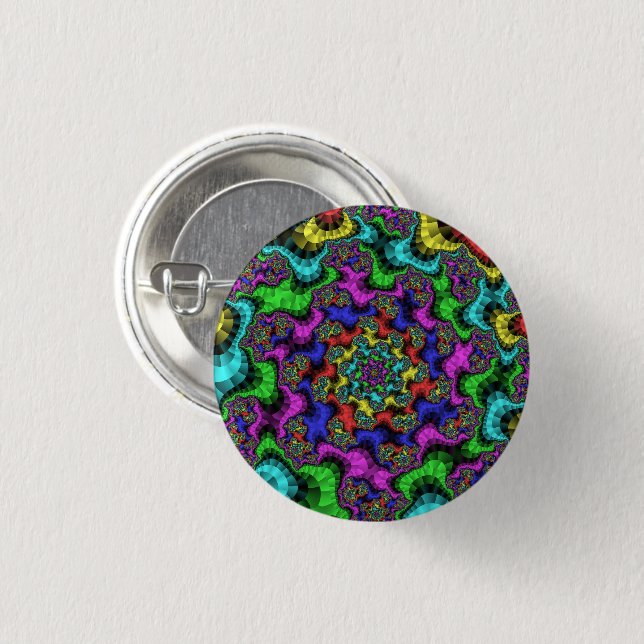 Vibrant Floral Sprinkles 1 Inch Round Button (Front & Back)
