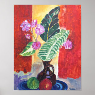 Vibrant Floral Still Life Painting Wall Art