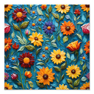 Vibrant Floral Tapestry Photo Print
