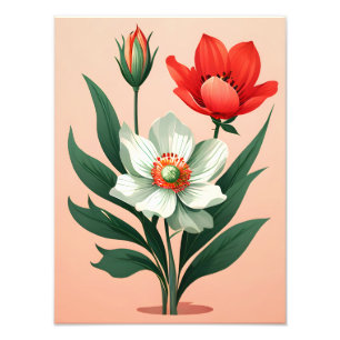 Vibrant Floral Trio Photo Print