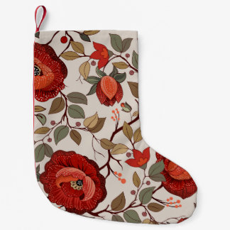 Vibrant Floral Wallpaper: Hand-Drawn Patterns Small Christmas Stocking