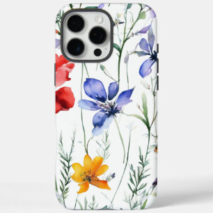 Vibrant Floral Watercolor Pattern iPhone 16 Pro Max Case