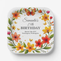 Vibrant Floral Wreath Wedding Custom Text