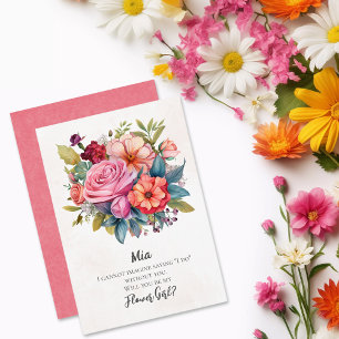 Vibrant Florals Flower Girl Proposal Invitation