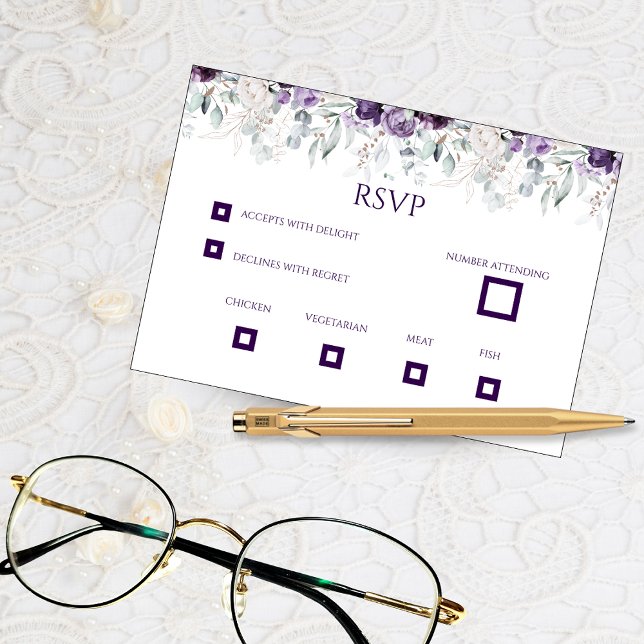 Vibrant Florals Wedding RSVP Card (Creator Uploaded)