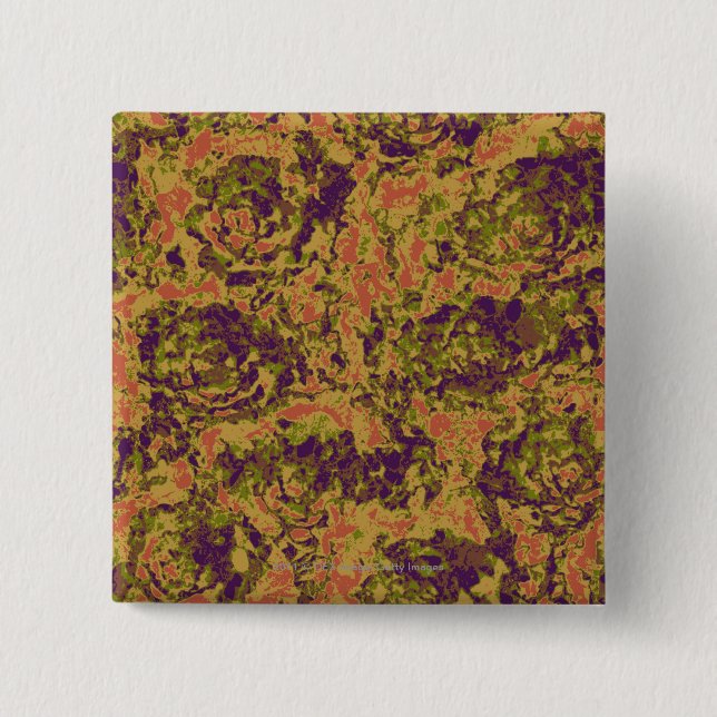 Vibrant flower camouflage pattern 2 inch square button (Front)