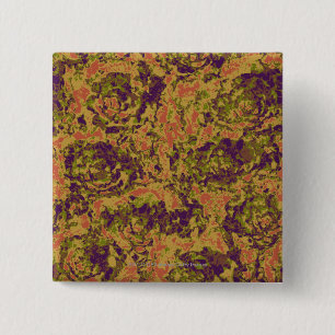 Vibrant flower camouflage pattern 2 inch square button