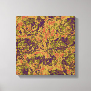 Vibrant flower camouflage pattern canvas print