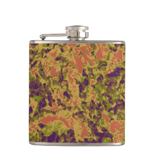 Vibrant flower camouflage pattern hip flask