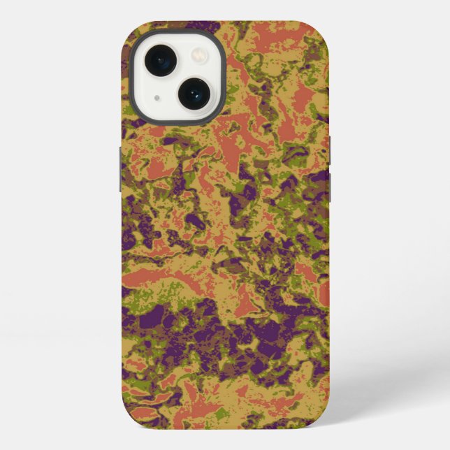 Vibrant flower camouflage pattern iPhone case (Back)