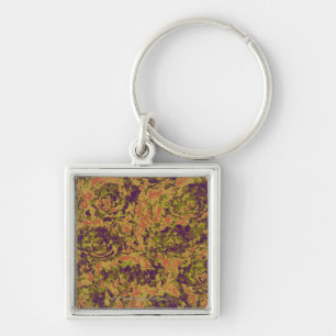 Vibrant flower camouflage pattern keychain