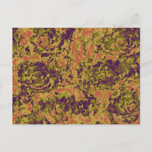 Vibrant flower camouflage pattern postcard (Front)
