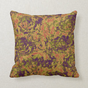 Vibrant flower camouflage pattern throw pillow