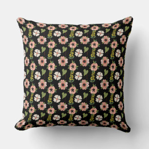 Vibrant Flower Design Throw Pillow