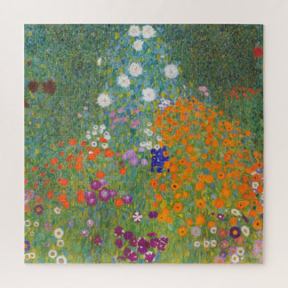 Vibrant Flower Garden - Gustav Klimt Jigsaw Puzzle