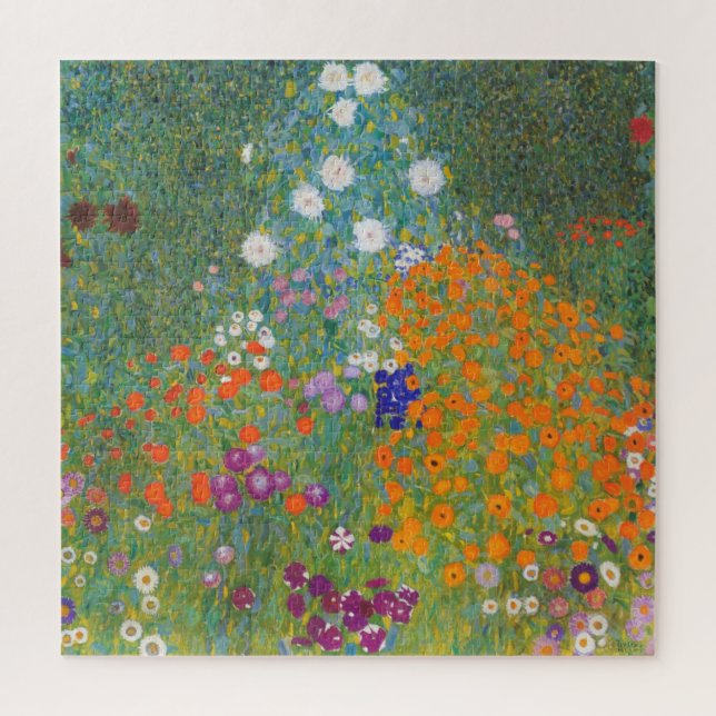 Vibrant Flower Garden - Gustav Klimt Jigsaw Puzzle (Vertical)