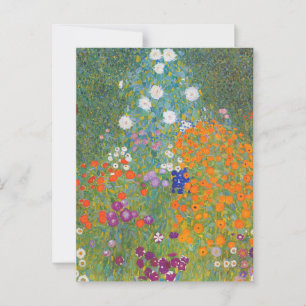 Vibrant Flower Garden - Gustav Klimt Postcard
