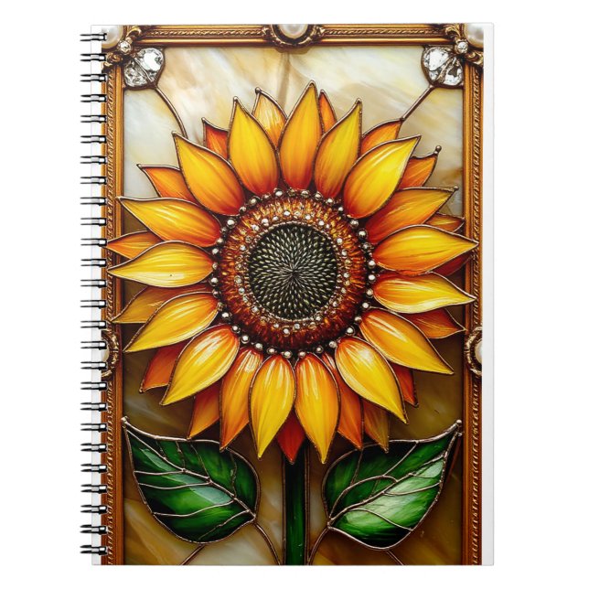 Vibrant Flower Ornately Framed Notebook (Front)