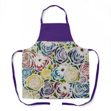 Vibrant Flower Rose Bouquet Apron