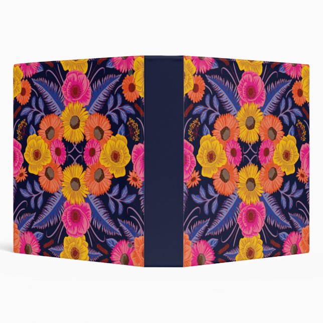 Vibrant Flowers & Ferns Binder (Background)