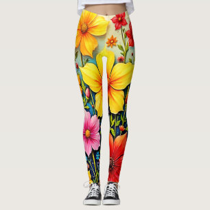 Vibrant Flowers: Garden of Joy Art Leggings