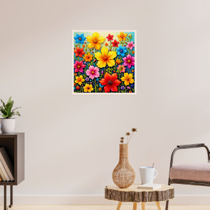 Vibrant Flowers: Garden of Joy Art Poster