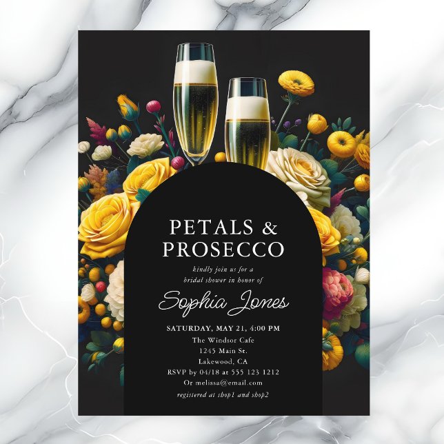 Vibrant Flowers Petals Prosecco Bridal Shower Postcard (Creator Uploaded)