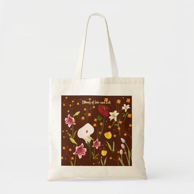 Vibrant Flowers Tote Bag (Front)